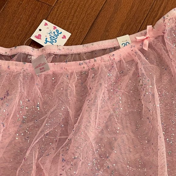 New Justice Juniors Pink Gem Tulle Sheer Dance Ballet Skirt Size 20 - Picture 4 of 8